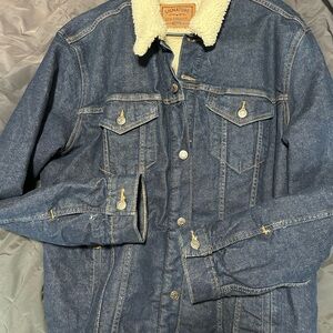 Signature by Levi Strauss Men's Blue Sherpa-Lined Jacket